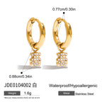 Stainless Steel Rhinestone Earrings Women's Earrings Non-Fading Earrings Jewelry