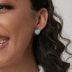 E0548 Korean Style New Green Epoxy Heart Earrings for Women Fashionable Design Earrings