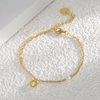 B0091 Factory Direct Jewelry gold Zircon Bracelet for Women Simple Style Copper Gold Plated Pearl Accessories