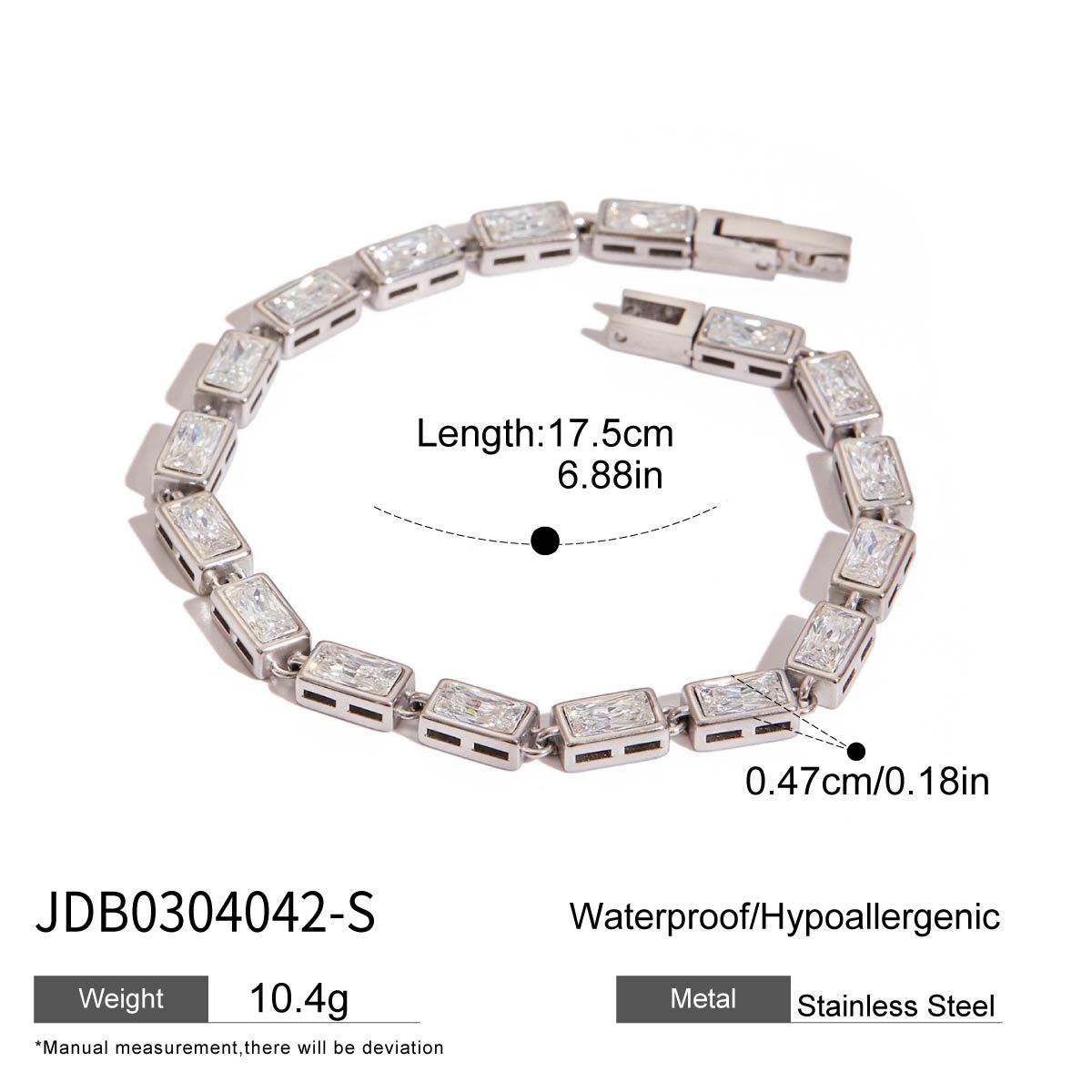 Stainless Steel Zircon Bracelet Jewelry for Women18k Gold