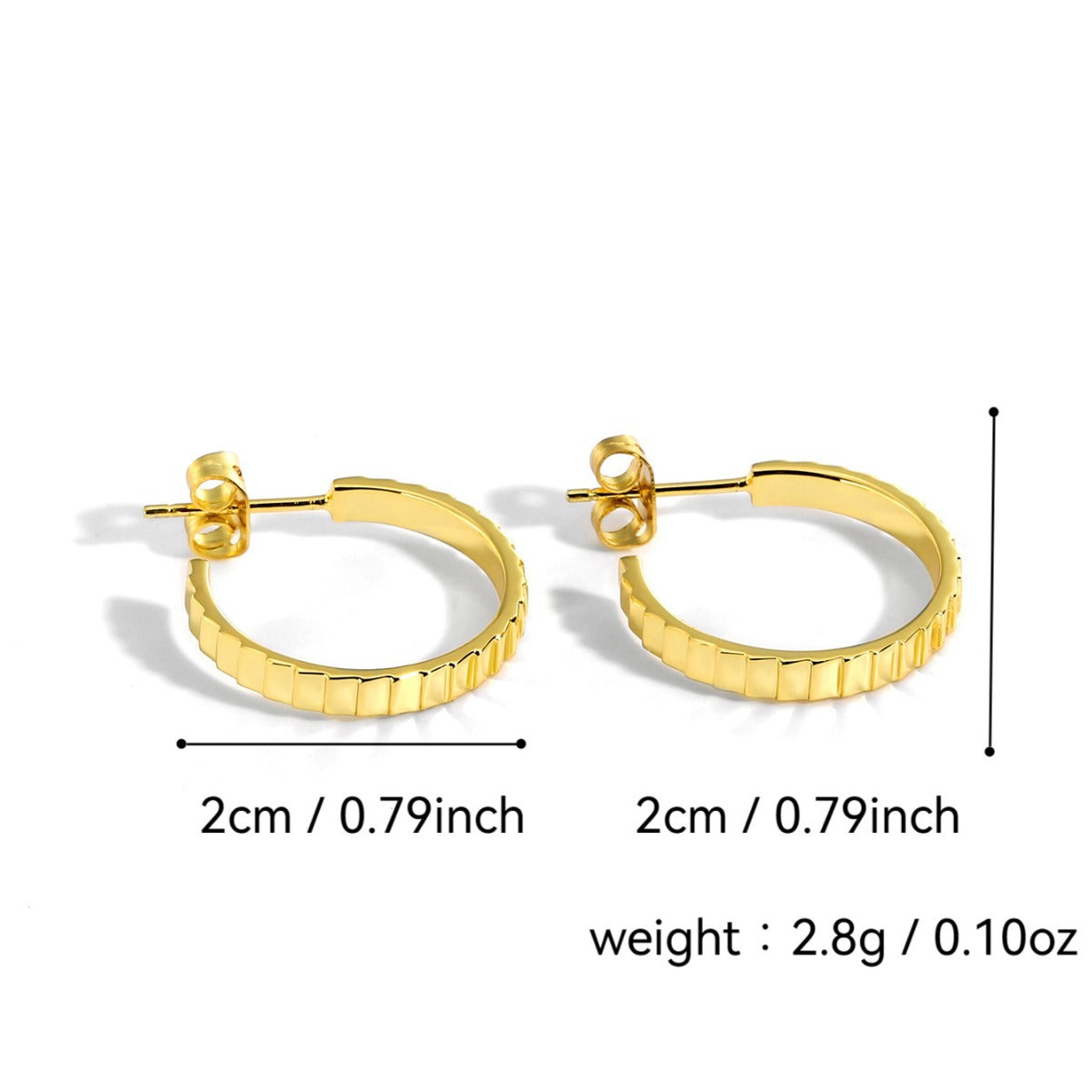 925Hypoallergenic Silver Needle Earrings Exaggerated Metal Round Hoop Earrings Gear Small Chanel Style Simple Hoop Earrings