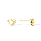 SE0252 S925Silver Earrings Small Heart Earrings Minimalist Chanel Style Earrings