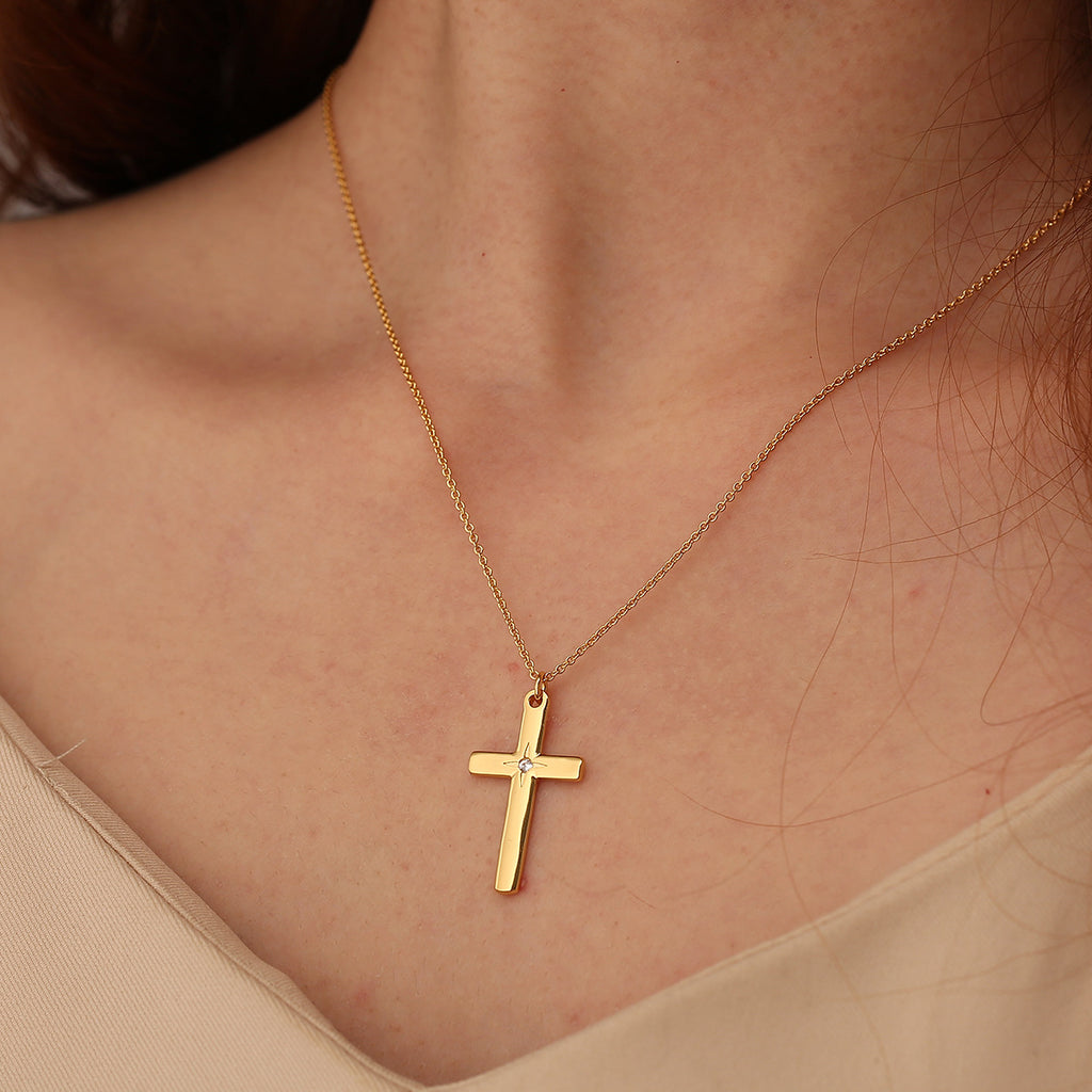 N0311 Personalized Cross Necklace American Style Men's Versatile Hip-Hop Cuban Pendant