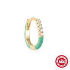 Sterling Silver925Oil Drop Irregular Hoop Earrings for Women Summer Colorful Dopamine Jewelry Earrings earring