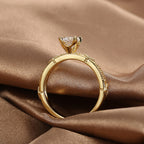 R0364 Fashion Four-Claw Brass Gold-Plated Zircon Ring for Women New Simple Tail Ring