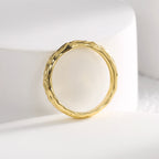 R0463 Simple Black Zircon Ring for Women Fashion Irregular Concave Texture Ring