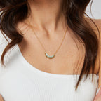 N0124 Bohemian Geometric Fan-Shaped Hollow Pendant Turquoise Necklace Jewelry