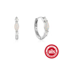 Cubic Zirconia Opal 925 Sterling Silver Earrings — decorative detail — jewelry finish and design detail