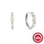 New S925Sterling Silver Round Micro Pave Zircon Opal Earrings Hoop Earrings Hot Selling High-end Earrings