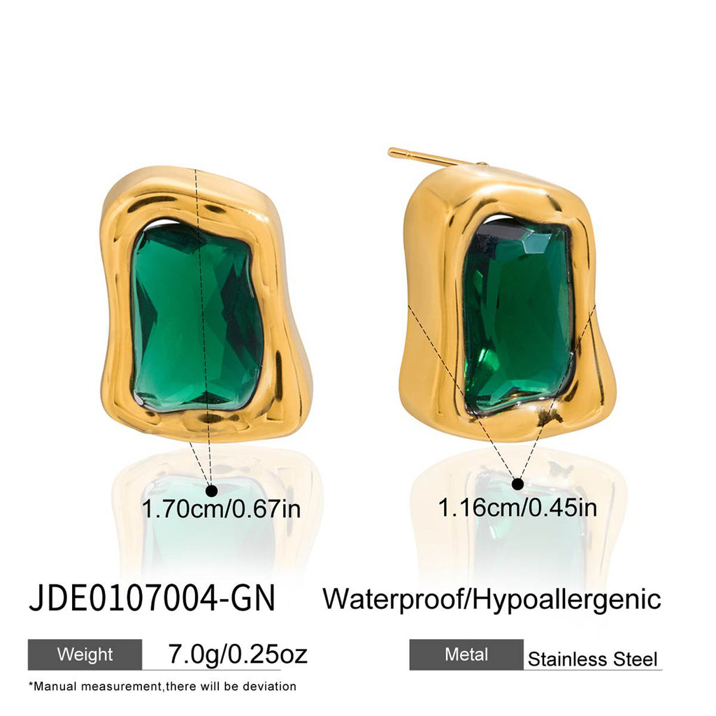 Zircon Earrings Vintage Stainless Steel Jewelry for Women Non-Fading