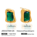 Cubic Zirconia Vintage Gold-Plated Stainless Steel Earrings — alternate product view — jewelry finish and design detail