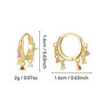 SE0245 S925Silver Ferris Wheel Hoop Earrings with Zircon Inlay Pure Silver Ear Jewelry