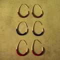 Gold-Plated Stainless Steel Hoop Earrings with Teardrop Enamel Detail — front view — jewelry finish and design detail