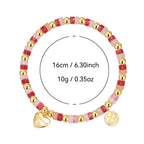 B0334 Love Zircon Romantic Beaded Chalcedony Bracelet