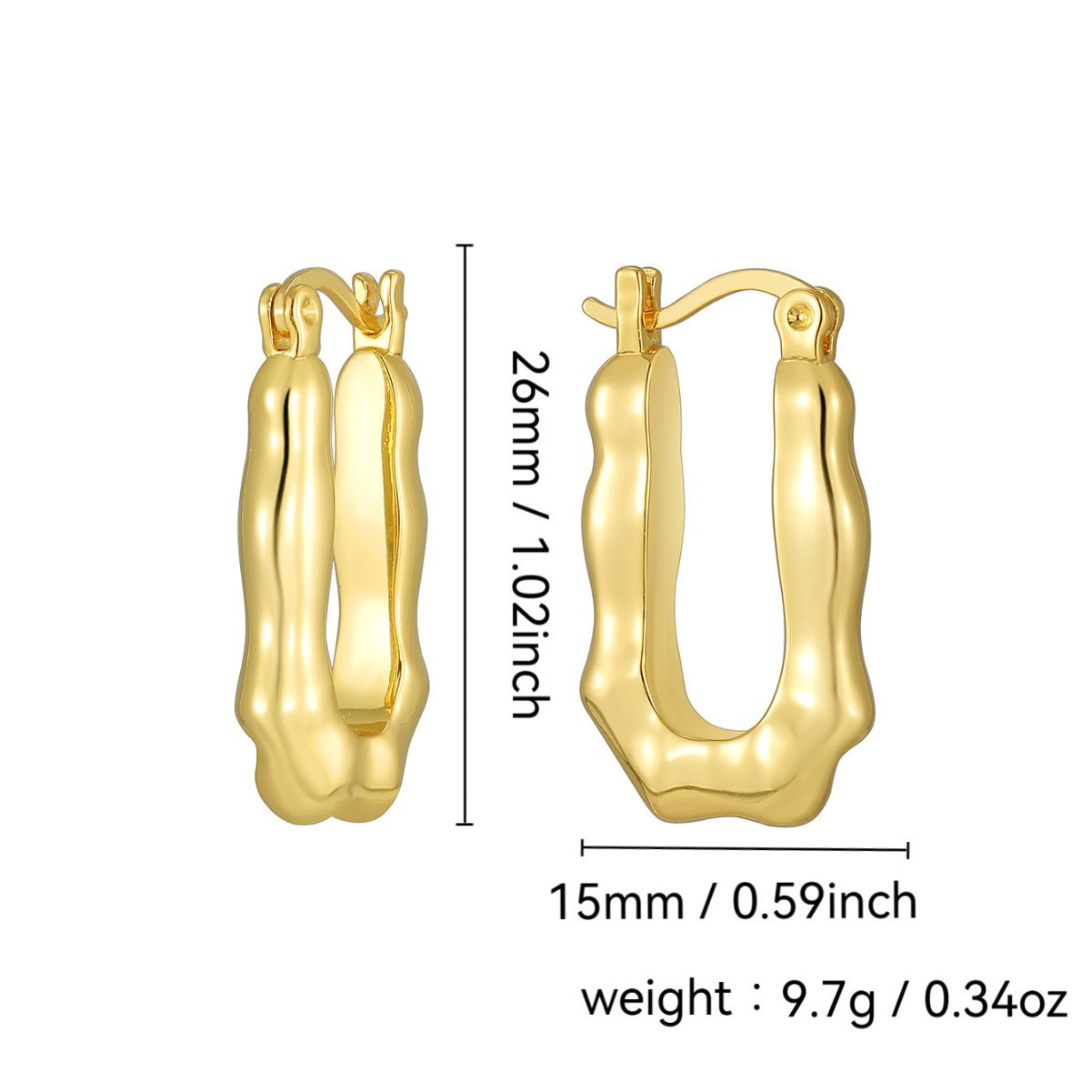 E0634 Fashion Design Irregular Unisex Earrings Vintage Minimalist Style Ear Clips