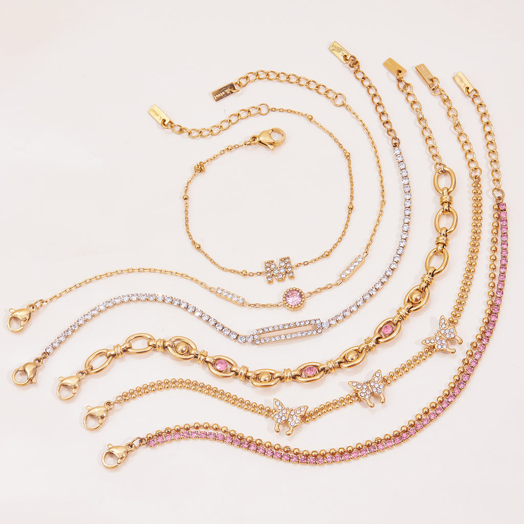 Stainless Steel Zircon Bracelet Women's Jewelry Non-Fading Jewelry