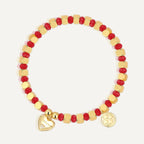 B0260 Love Engraved Zircon Beaded Design Lucky Bracelet