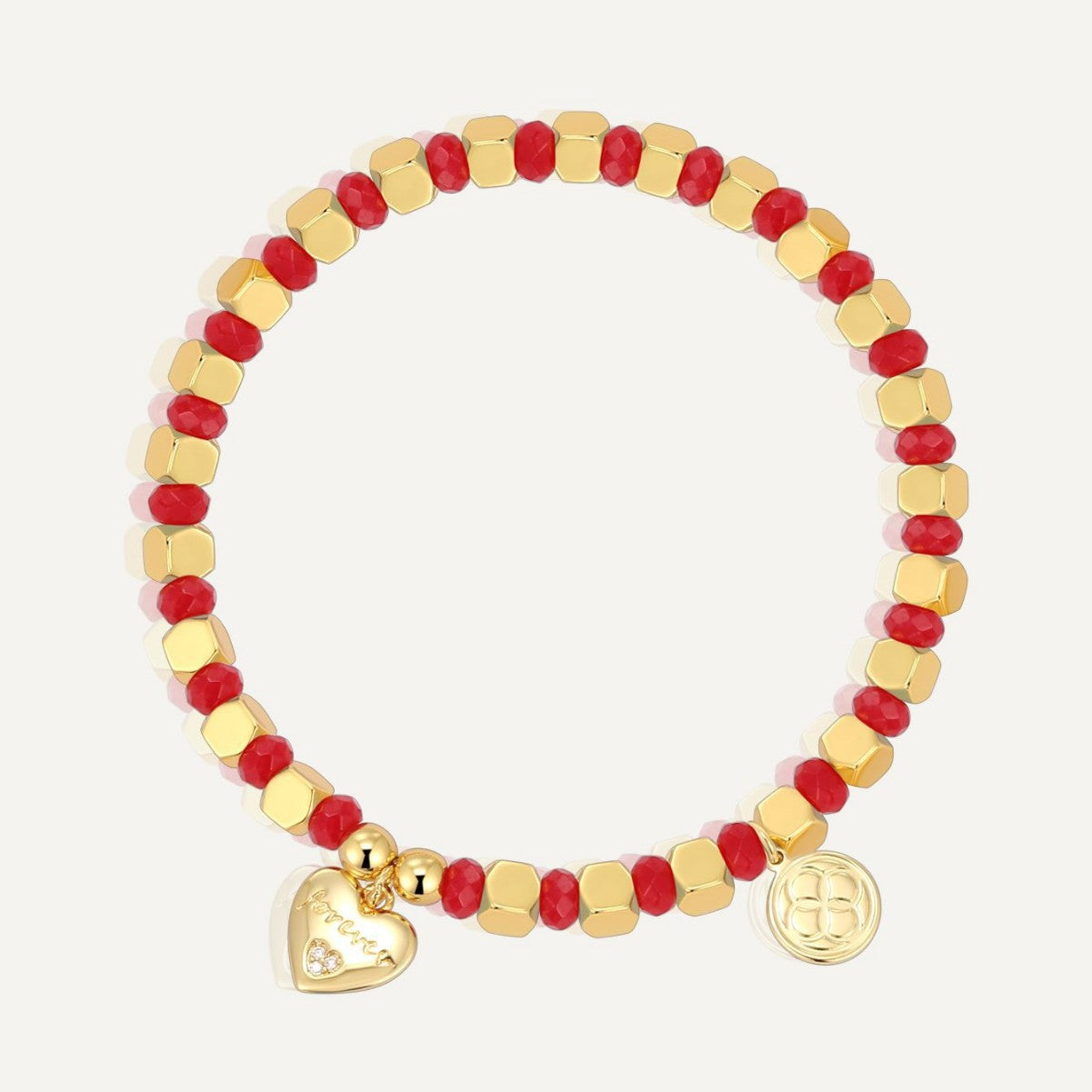 B0260 Love Engraved Zircon Beaded Design Lucky Bracelet