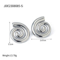 Ribbed Stainless Steel 18K Gold-Plated Earrings — alternate product view — jewelry finish and design detail