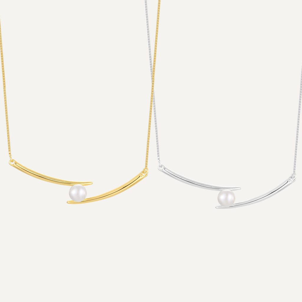 SN0052 S925Silver Smile Design Pearl Collarbone Chain Women's Fashion Pendant