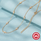 S925 Sterling Silver Korean Style Floral Diamond Collarbone Necklace