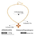 Gold-Tone Cross Pearl Pendant Stainless Steel Necklace with gold-tone stainless steel construction