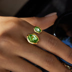 Green Zircon Ring Non-Fading Stainless Steel Jewelry for Women ring