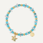 B0299 Fashion Vacation Starfish Shell Bracelet Shell Blue Shell Stone Beads