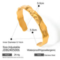 Gold-Plated Stainless Steel Cuff Bracelet with Hammered Detail — jewelry construction