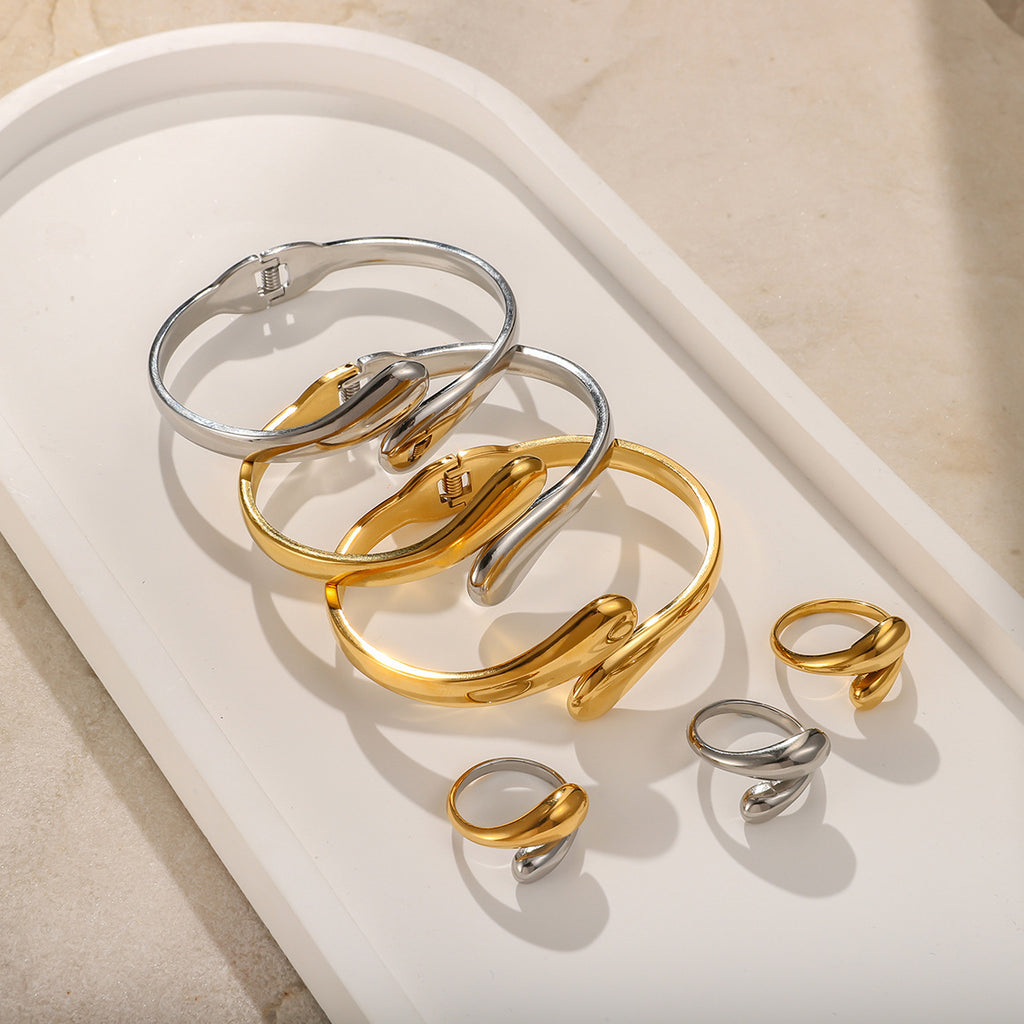 Bracelet Non-Fading Jewelry Ring Stainless Steel Set