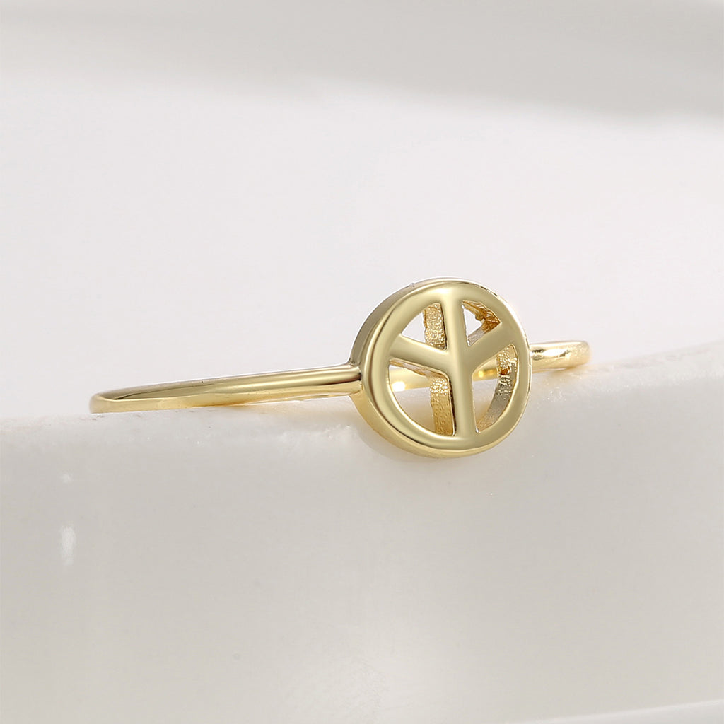 18K Gold-Plated Brass Vintage-Inspired Ring in a gold-tone brass finish