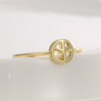 18K Gold-Plated Brass Vintage-Inspired Ring in a gold-tone brass finish