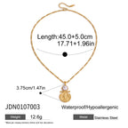 Coin Resin Pearl Pendant Necklace Accessories Female Clavicle Chain Stainless Steel Jewelry