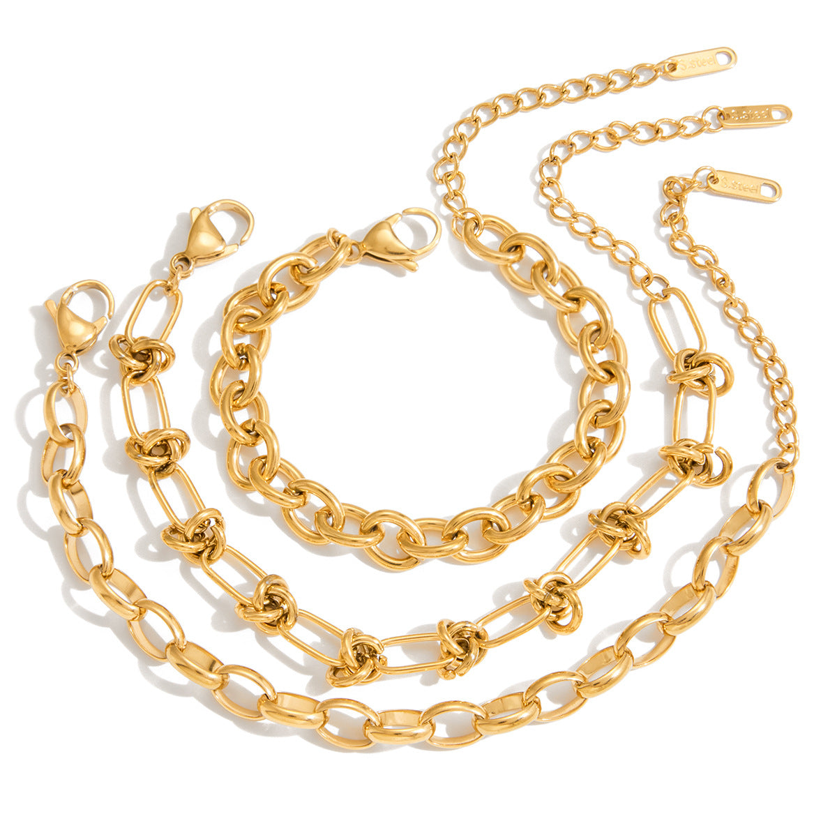 Classic Basic Chain Bracelet18k Non-Fading Stainless Steel Jewelry