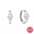 S925Sterling Silver Heart Geometric Inlaid Diamond Hoop Earrings Hot Sale Irregular Ear Clips Earrings for Women