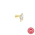 Sterling Moonstone Diamond Flat Head Threaded Ear Bone Stud 8mm — collection product image 06