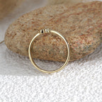 R0229 Simple Small Heart Zircon Ring for Women, Stackable Heart-Shaped Diamond Ring for Valentine's Day