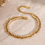 2H Stainless Steel Full Diamond Bracelet Multi-layer Bracelet Chain Jewelry