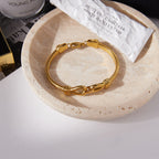 18k Gold Bracelet Non-Fading Stainless Steel Jewelry Bracelet with Clasp