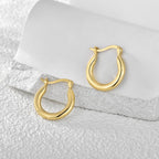 Gold-Plated Brass Geometric Round Earrings in a gold-tone brass finish