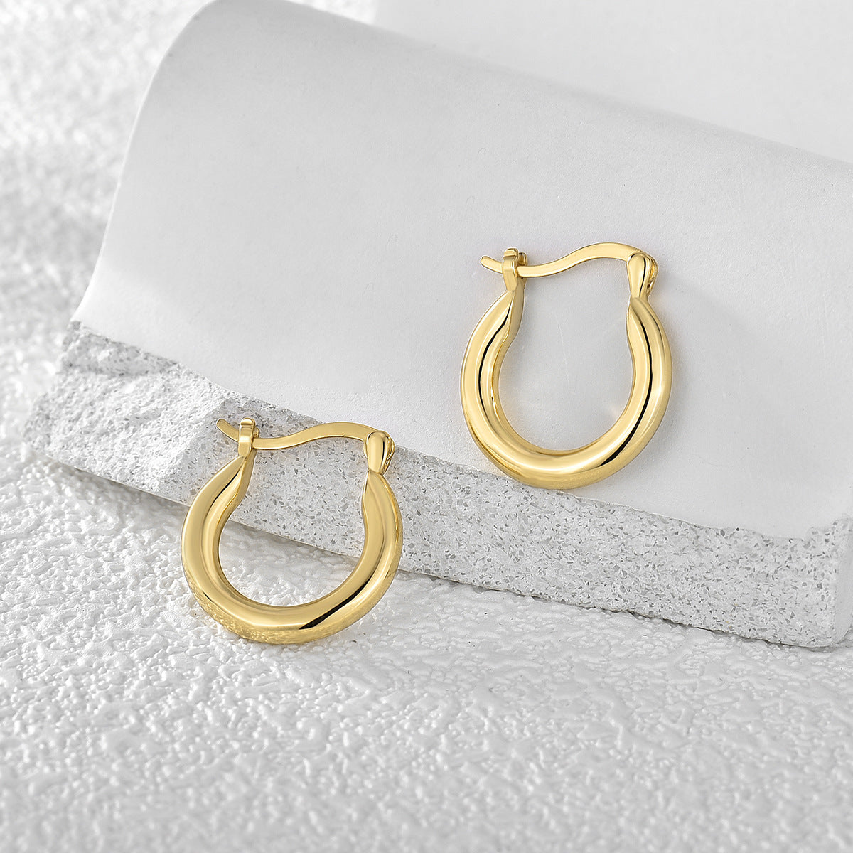 E0200 Earrings for Women Basic Style Plain Geometric Circle Earrings Vintage Earrings Minimalist Style