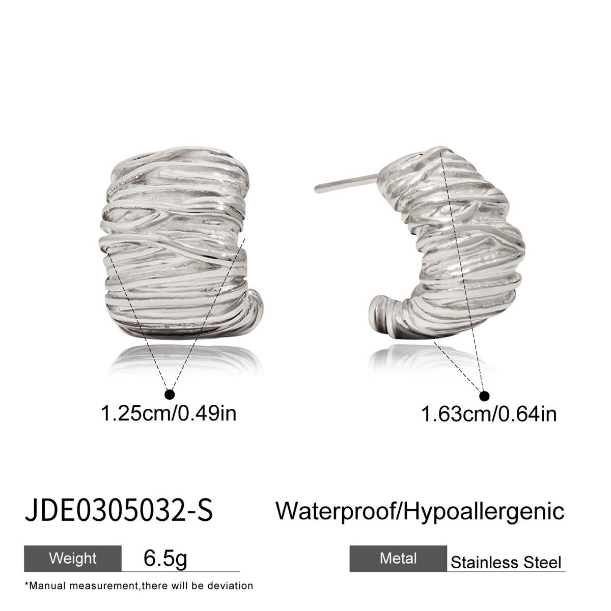 Geometric Earrings Classic Studs Stainless Steel Jewelry for Women Non-Fading Ear Accessories