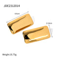 18K Gold-Tone Stainless Steel Geometric Minimalist Stud Earrings with a minimalist design profile