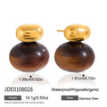Gold-Tone Tiger-Eye Stainless Steel Earrings with a refined design profile