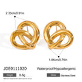 Gold-Plated Heart Stainless Steel Earrings — alternate product view — jewelry finish and design detail