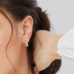 E0285 Foreign Trade18K Gold-Plated Wave Stud Earrings for Women Wave Texture Earrings Trendy Metal Ear Jewelry