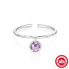 New Product S925Sterling Silver Ring Japanese and Korean Design Sense Geometric Zircon Ring Fashion Open Index Finger Ring