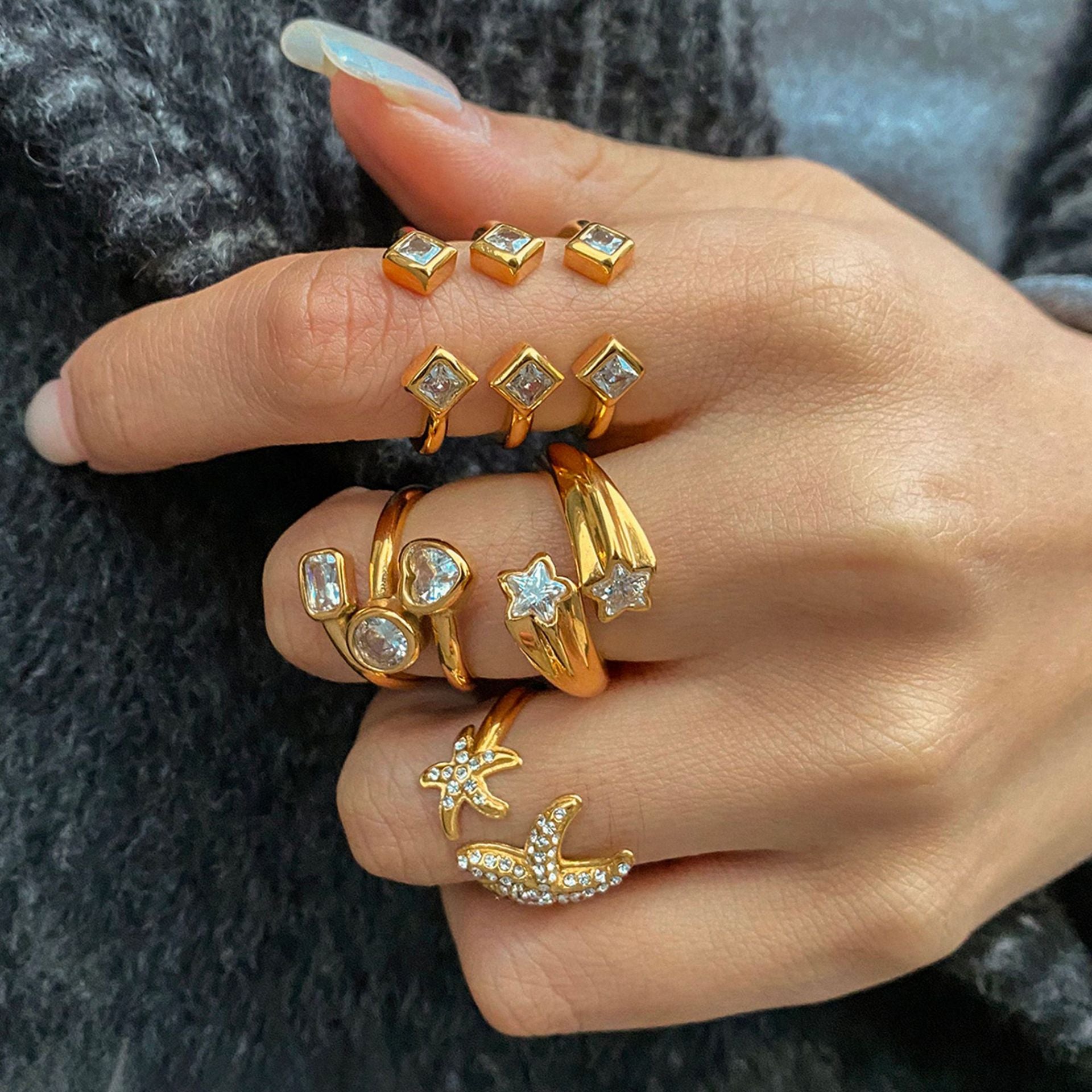 Ring Women Design Jewelry Non-Fading Accessories Stainless Steel Rings