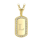 N0046 Gold-plated26Letter Square Necklace for Women, Simple Design English Choker Jewelry