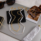 2H Imitation Pearl Double Layer Necklace Accessories Female Collarbone Chain Stainless Steel Jewelry Does Not Fade